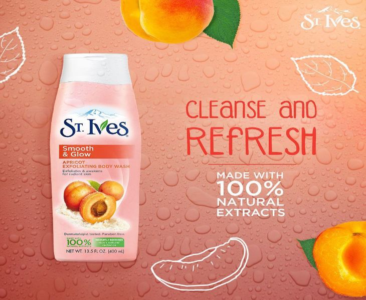 St Ives Smoothing Apricot Body Wash là sữa tắm được chiết xuất từ tinh chất của quả mơ