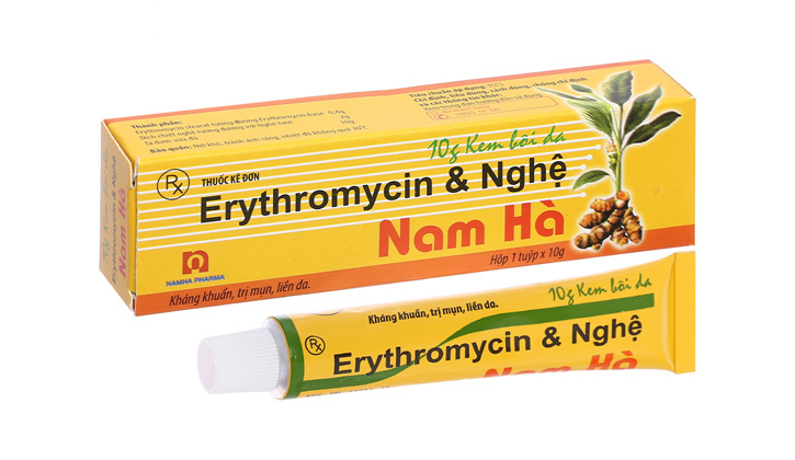 Erythromycin là một loại thuốc kháng sinh bôi ngoài da thuộc nhóm macrolide