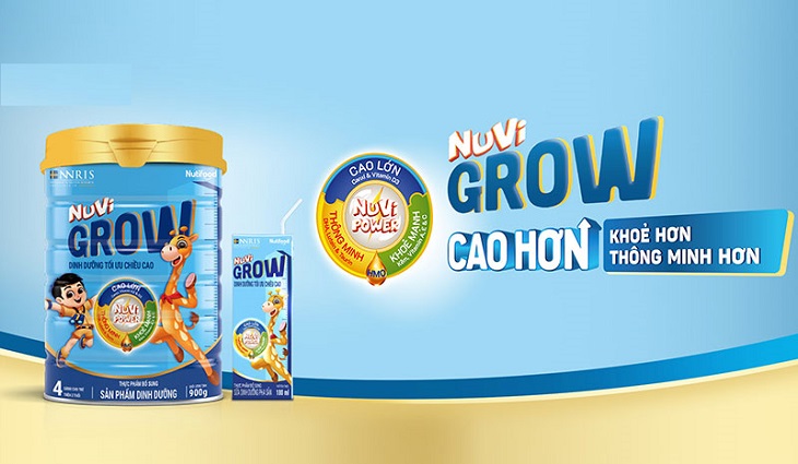 Nuvi Grow là loại sữa bột công thức của tập đoàn sữa Nutifood Việt Nam