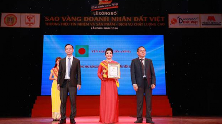 Sài Gòn Anpha nhận giải thưởng “Sao Vàng Doanh Nhân Đất Việt" năm 2020
