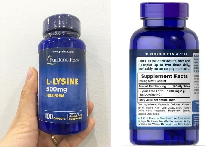 Thành phần L-Lysine hàm lượng 500mg