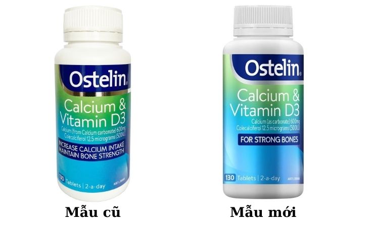 Ostelin Calcium & Vitamin D3 mẫu cũ và mẫu mới