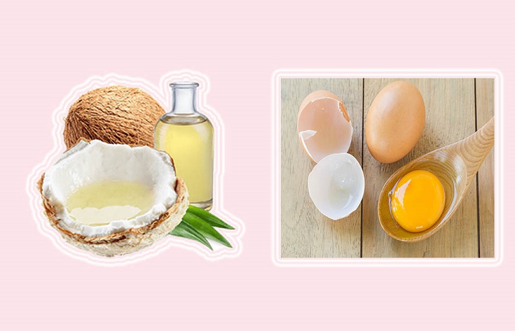 Chăm sóc tóc bằng dầu dừa và trứng gà