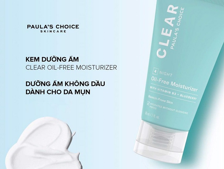 Kem dưỡng ẩm da mặt cho nam vào ban đêm Paula’s Choice Clear Oil-Free Moisturizer