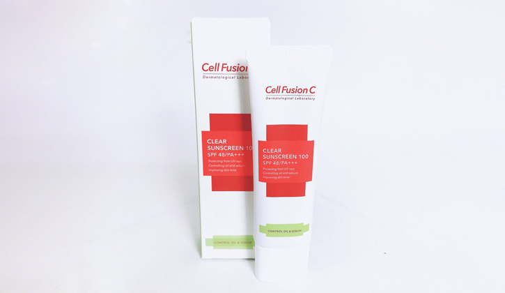 Cell Fusion C Clear Sunscreen SPF 48+ PA+++ chống nắng kết hợp tẩy da chết