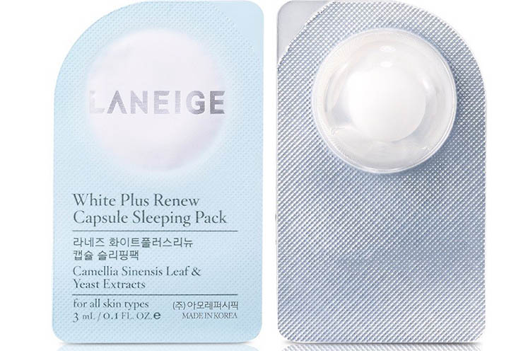 Kem dưỡng ẩm Laneige White Plus Renew Capsule Sleeping Pack có dạng viên khá độc lạ