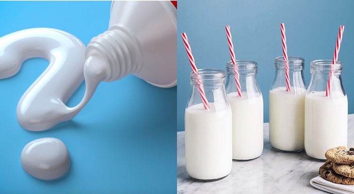 Cách làm da trắng bằng kem đánh răng và sữa tươi không đường khá phổ biến
