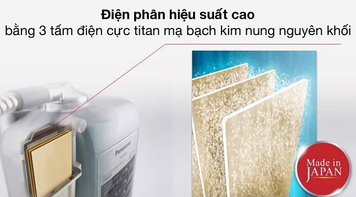 Máy được cấu tạo 3 tấm điện cực hiện đại