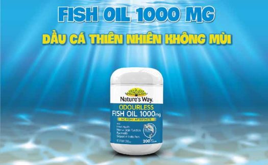 Nature's way fish oil 1000mg 200 capsules là loại dầu cá không mùi có thành phần 100% tự nhiên