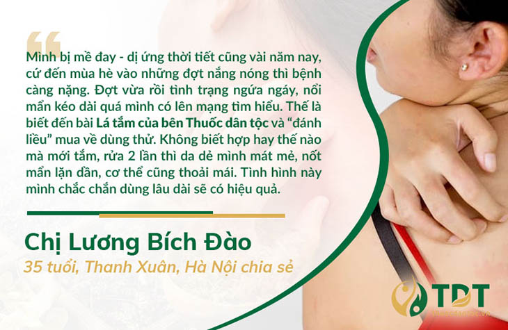 Chị Đào - Thanh Xuân, Hà Nội cũng đưa ra đánh giá về bài lá tắm