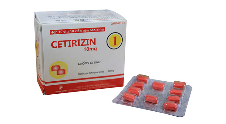 Thuốc trị nổi mề đay Cetirizin có dạng viên và dung dịch
