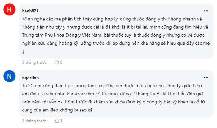 Những phản hồi tích cực của người bệnh về hiệu quả điều trị bệnh viêm phụ khoa của bài thuốc Phụ Khang Tán