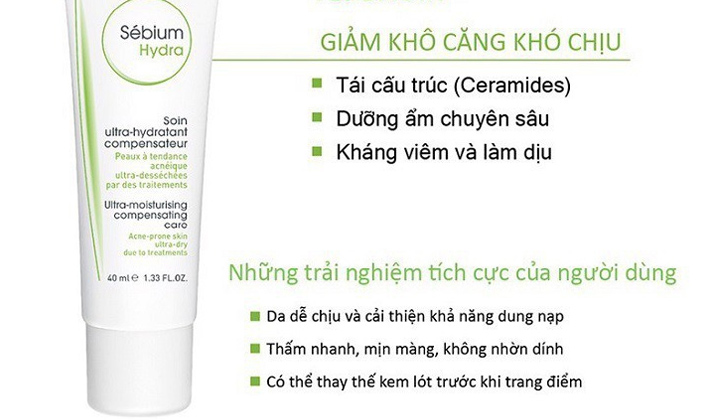 Kem dưỡng ẩm Bioderma cho da dầu mụn Sébium Hydra