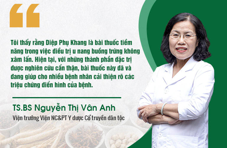 TS.BS Nguyễn Thị Vân Anh ghi nhận tiềm năng bài thuốc