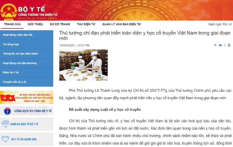 Nhà nước thúc đẩy phát triển YHCT Việt Nam